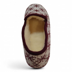 Zapatillas BORREGO para casa granate-3