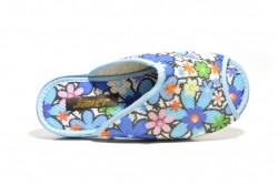 Zapatillas casa abiertas flores picadas cesleste-2