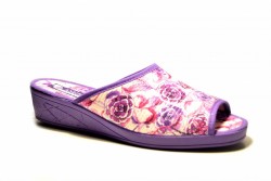 Zapatillas casa Andinas abierta cuña morado-1