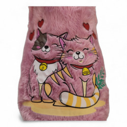 Zapatillas casa cerradas juveniles para chica gatitos rosa-2