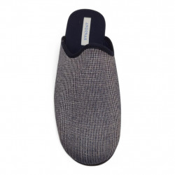 Zapatillas casa entretiempo con cuña azul marino-3