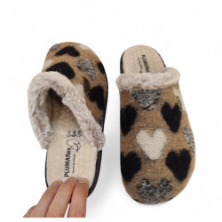 Zapatillas casa flexibles Plumaflex blandas corazones para invierno-1