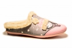Zapatillas casa Garzón destalonadas gris rosa-2