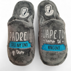 Zapatillas casa graciosas Papa solo hay uno, y tan guapeton como tu ninguno