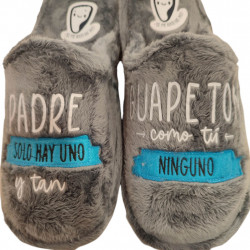 Zapatillas casa graciosas Papa solo hay uno, y tan guapeton como tu ninguno-3