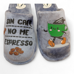 Zapatillas casa graciosas 'sin cafe no me espresso'-2