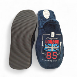 Zapatillas casa hombre ecónomicas azules con diseño joven-2