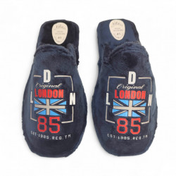 Zapatillas casa hombre ecónomicas azules con diseño joven-3