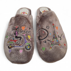 Zapatillas casa I love Paris beige