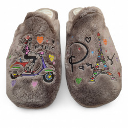 Zapatillas casa I love Paris beige-3