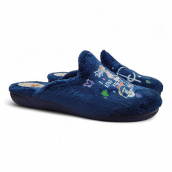 Zapatillas casa invierno chica joven paris azul-2