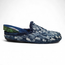 Zapatillas casa plantillas acolchadas extraíbles económicas azul