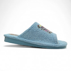 Zapatillas casa verano divertidas y económicas toalla celeste-2