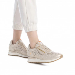 Zapatillas casuales en oro con cremallera para vestir y diario