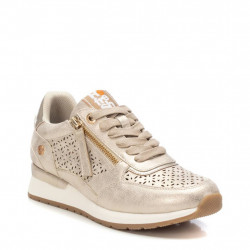 Zapatillas casuales en oro con cremallera para vestir y diario-3