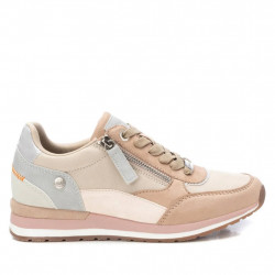 Zapatillas casuales mujer con cremallera en beige -2