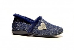 Zapatillas cerradas Garzón mujer azul y plata-1