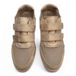 Zapatillas de arreglar para diario en oro con velcros-3