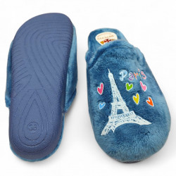 Zapatillas de casa de mujer juveniles económicas torre Eiffel-2