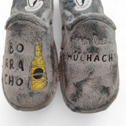 Zapatillas de casa divertidas para hombre Borracho pero buen muchacho-2