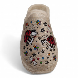 Zapatillas de casa mariquitas beige no pesan-2