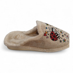 Zapatillas de casa mariquitas beige no pesan-3