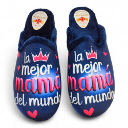 Zapatillas 'la Mejor Mama del Mundo' azul marino-1