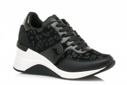 Zapatillas María Mare leopardo con cuña negro-1