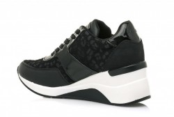 Zapatillas María Mare leopardo con cuña negro-3