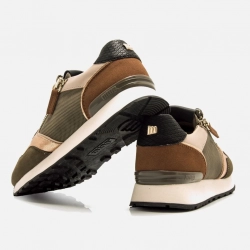 Zapatillas Mustang kaky con cremallera lateral-3