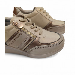 Zapatillas Mysoft con cremallera en beige casuales-2