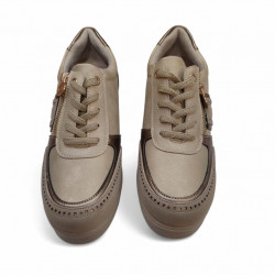 Zapatillas Mysoft con cremallera en beige casuales-3