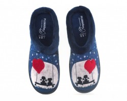 Zapatillas para casa Plumaflex azul luna columpio-1