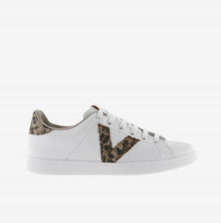 Zapatillas Victoria Leopardo y blanco de piel-2