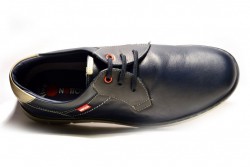 Zapato atado Notton piel azul-2