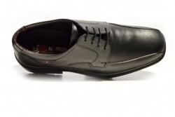 Zapato atado Notton vestir piel negro-2