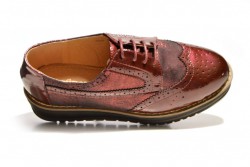 Zapato cordones Boogie plataforma burdeos-2