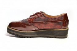 Zapato cordones Boogie plataforma burdeos-3