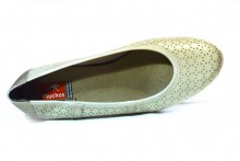 Zapato Fluchos cuña picado piel gris-2
