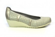 Zapato Fluchos cuña picado piel gris-3