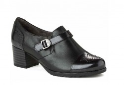 Zapatos abotinados con correa Pitillos piel negro-1