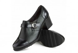 Zapatos abotinados con correa Pitillos piel negro-2