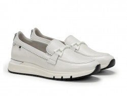 Zapatos atados mujer Fluchos piel plata-1