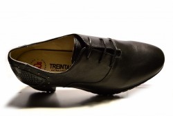 Zapatos atados Treintas piel negro-2