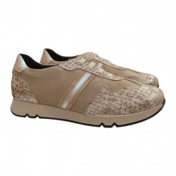 Zapatos beige Doctor Cutillas cordones elásticos modernos piel-1