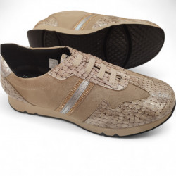 Zapatos beige Doctor Cutillas cordones elásticos modernos piel-3