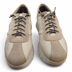 Zapatos casual cordon elástico beige-2