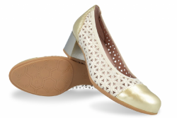 Zapatos corte salón Pitillos 5541 picados oro-2