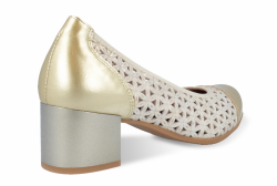 Zapatos corte salón Pitillos 5541 picados oro-3