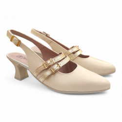 Zapatos de vestir Pitillos con tacón crema